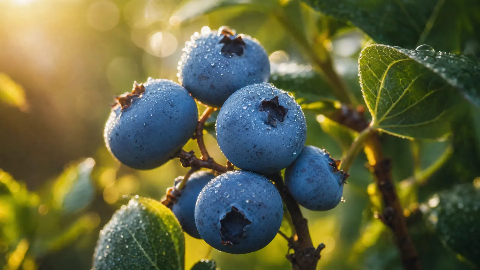 Ripe blueberries with their natural bloom